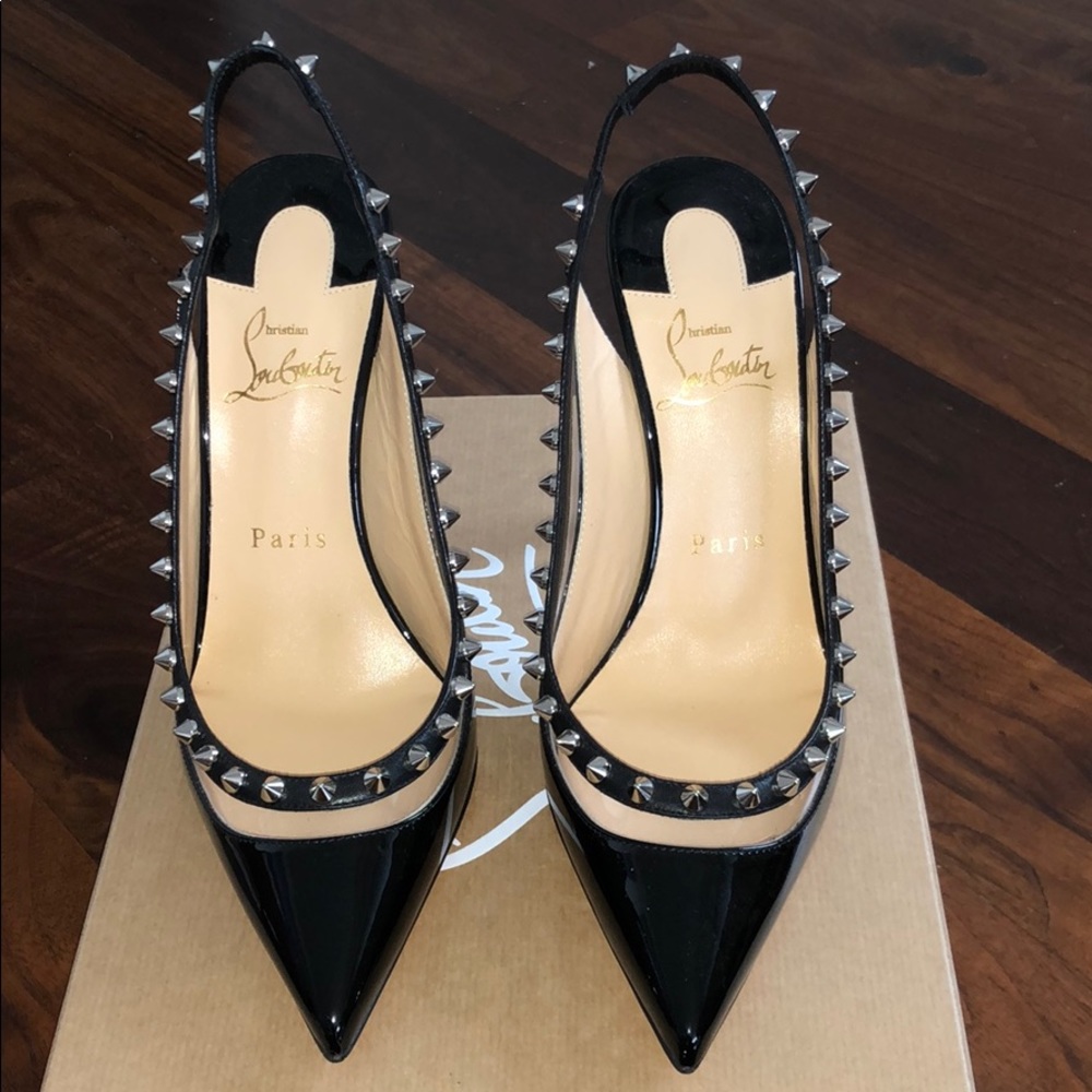 Brigadine 100 PVC Kid Black/Silver 37.5 Louboutin